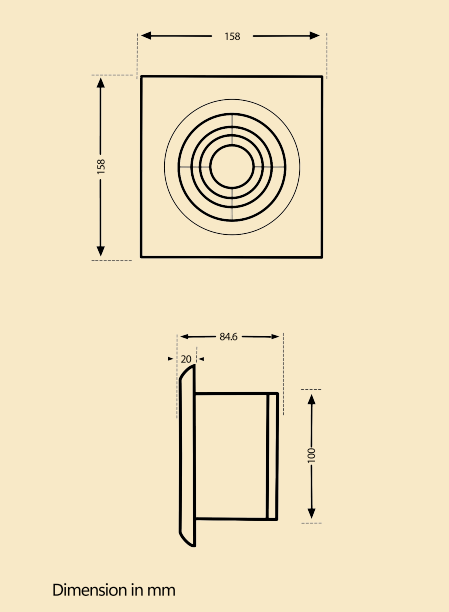 MewTech 100mm Wall Mounted Fan MFY100 - MEW Lighting