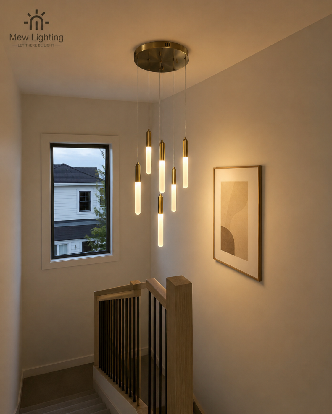 CL126-6 Modern Gold Cylinder Chandelier