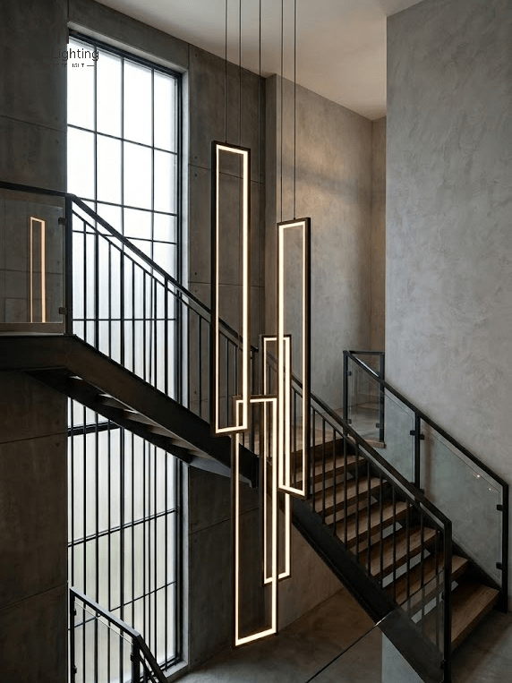 CL124 - 4 Modern Linear Art Multi - Light Chandelier - MEW Lighting