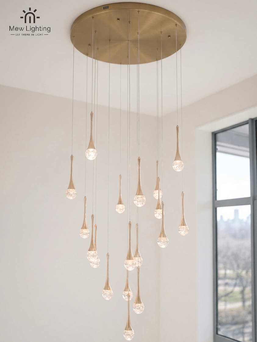 CL125 Golden Serenity Teardrop design Chandelier - MEW Lighting