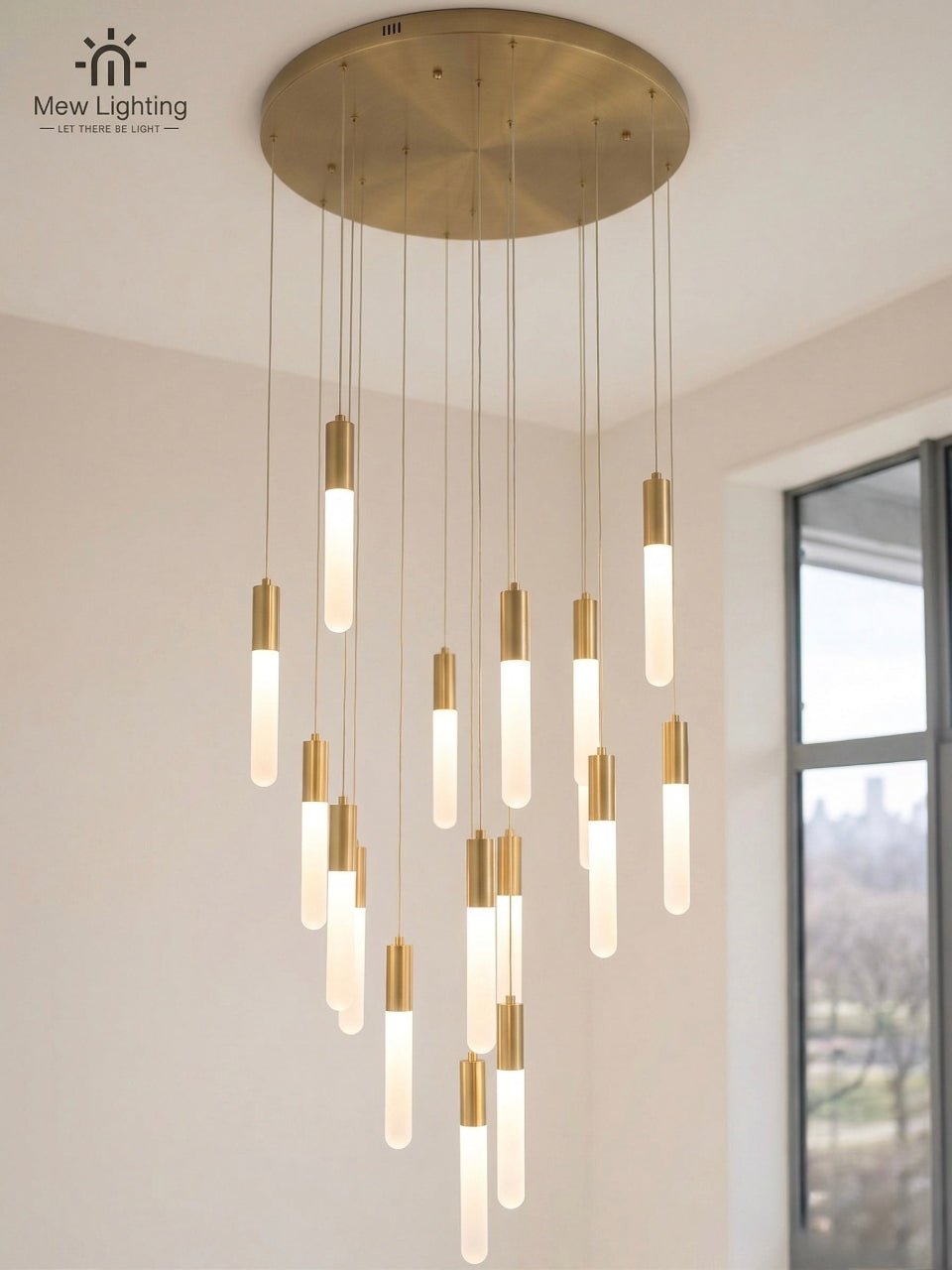 CL126 Modern Gold Cylinder Chandelier - MEW Lighting