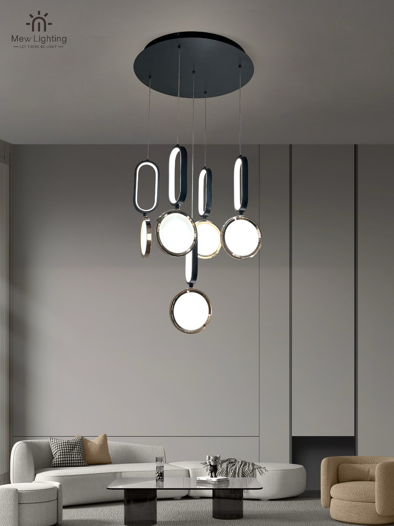 CL134 Modern Black & Gold Multi - Geometry Pendant - MEW Lighting