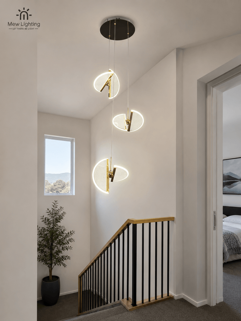 CL139 Modern Gold & Textured Acrylic Chandelier - MEW Lighting