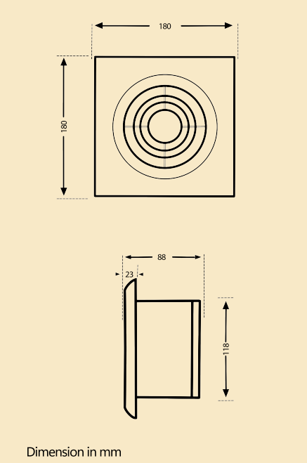 MewTech 150mm Wall Mounted Fan MFY150 - MEW Lighting
