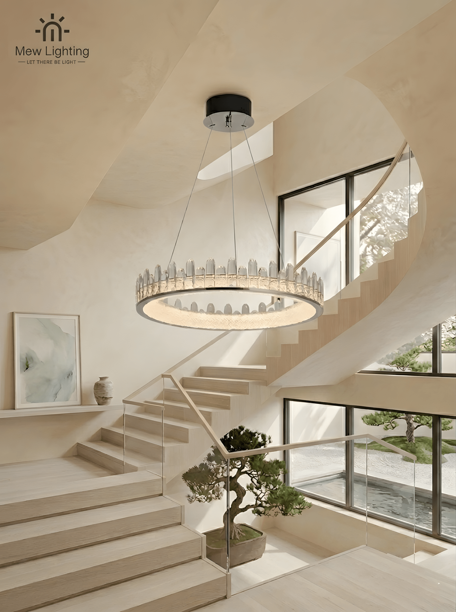 Modern Crystal LED Halo Chandelier CL123 - MEW Lighting