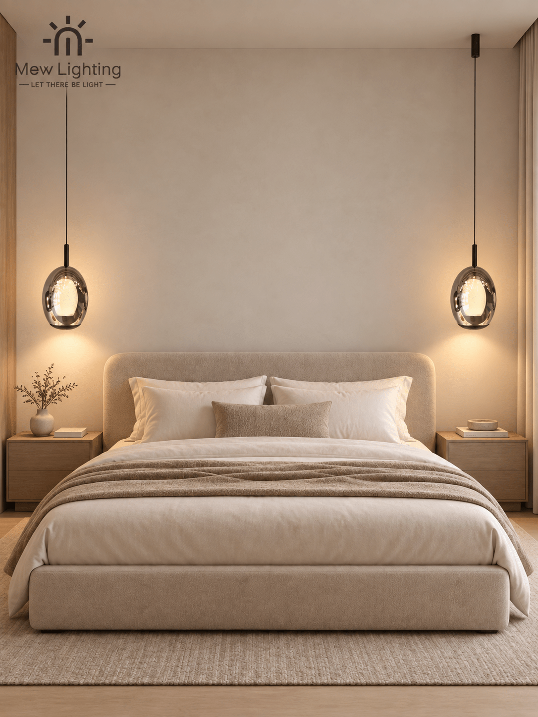 PD145 Smoked Glass Oval Pendant Light - MEW Lighting
