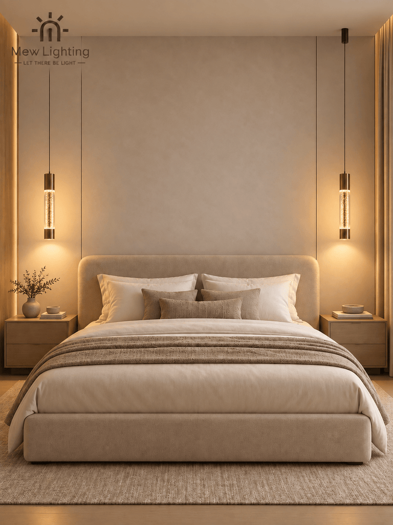PD146 Textured Crystal Cylinder Pendant Light - MEW Lighting