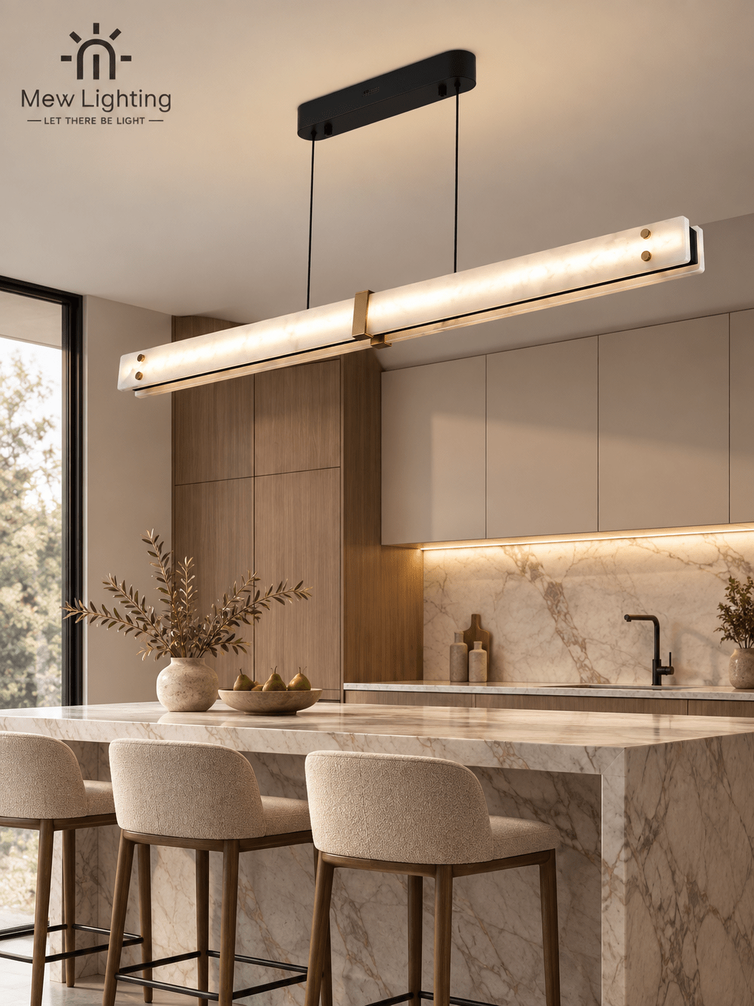 PD151 Spanish Marble Linear Pendant Light 1500mm - MEW Lighting
