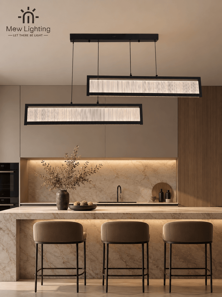 PD155-2 Textured Acrylic Linear Pendant Light - MEW Lighting