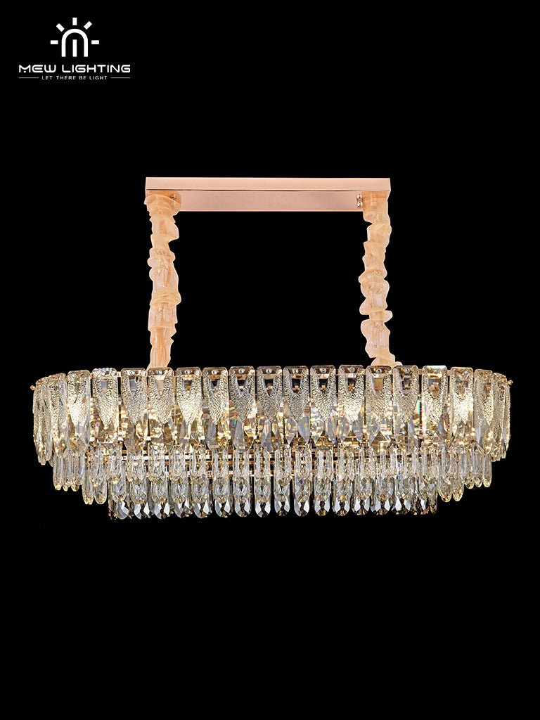 PD212 Crystal Pendant Light Clear Crystal Golden finish - MEW Lighting